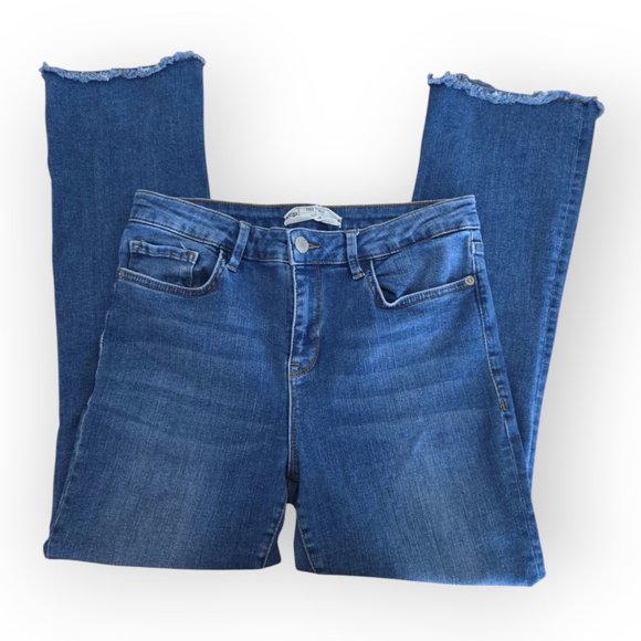 Free People Blue High Rise Straight Leg Jeans 30 - Picture 7 of 10